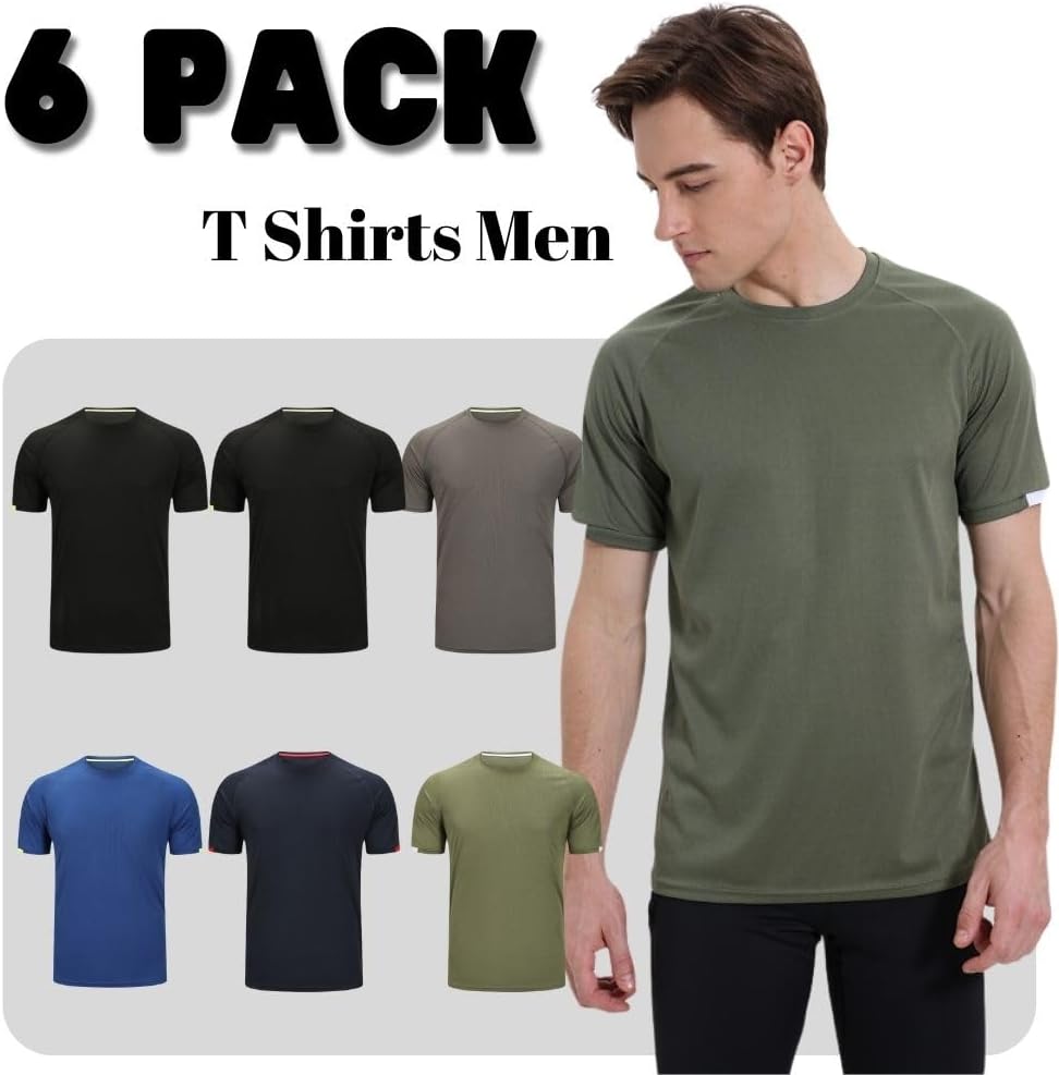 Sport-t-shirt rund hals 6 pack