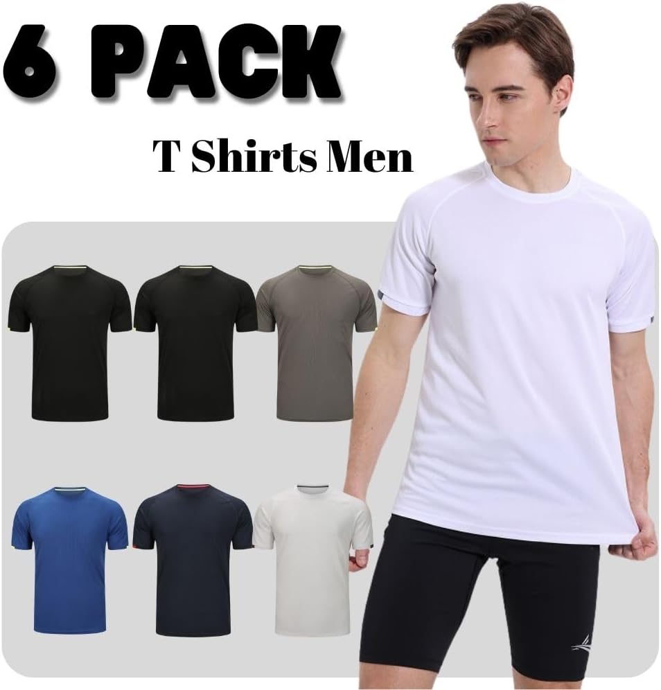 Sport-t-shirt rund hals 6 pack