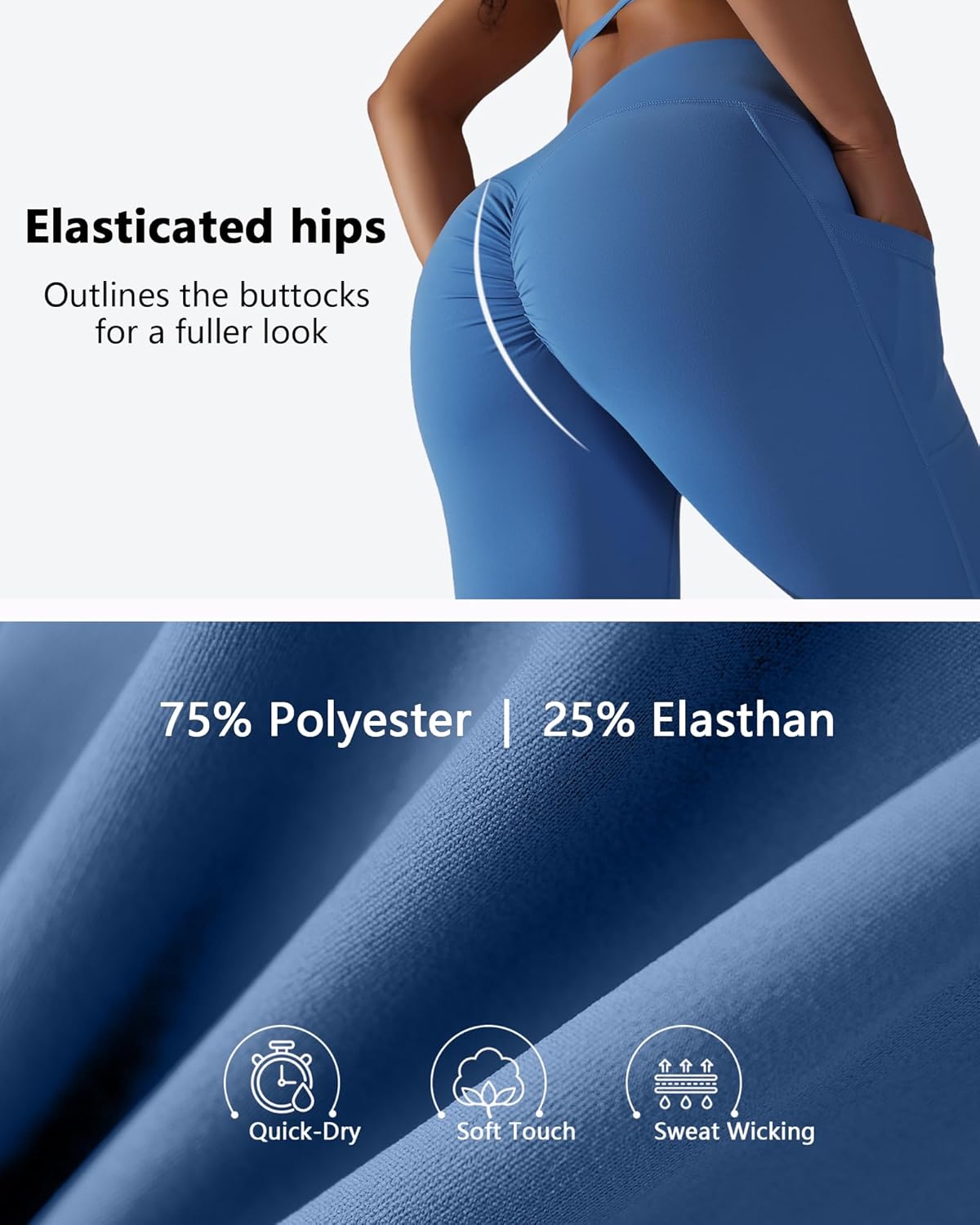 Sportleggings Yoga med med långa fickor